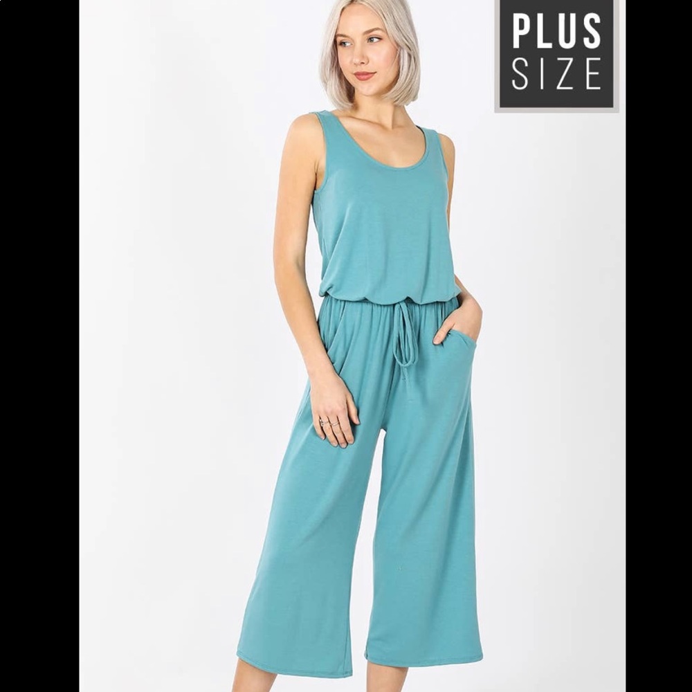 Plus size turquoise romper